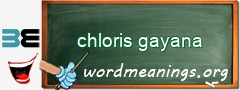 WordMeaning blackboard for chloris gayana